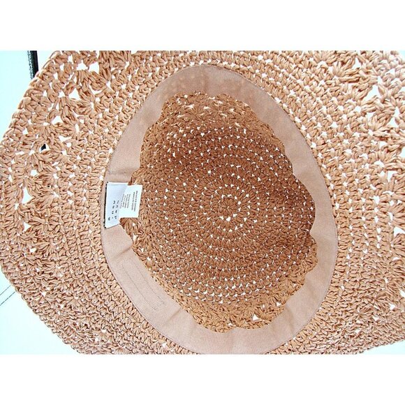 A New Day Womens Natural Color Tan Chateau Panama Wide Floppy Brim Sun Beach Hat - Picture 9 of 12